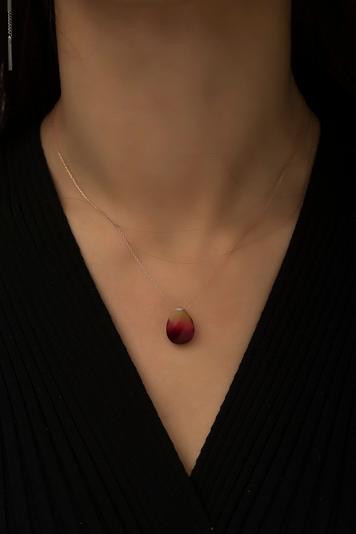 14 Ayar Altın His taşı Damla Kolye