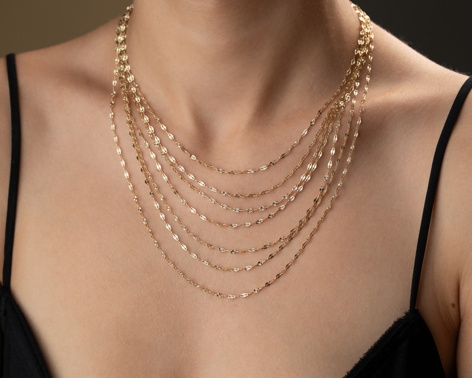 14 ayar ezme zincir kolye.43.45.47.49.51.53.55 cm uzunluğunda 14 ayar kolye