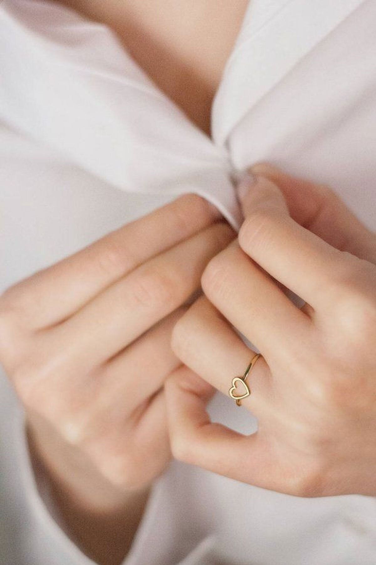 925 Ayar Altın Kaplama Ayarlanabilir Ölçülü Gümüş Kalp Yüzük