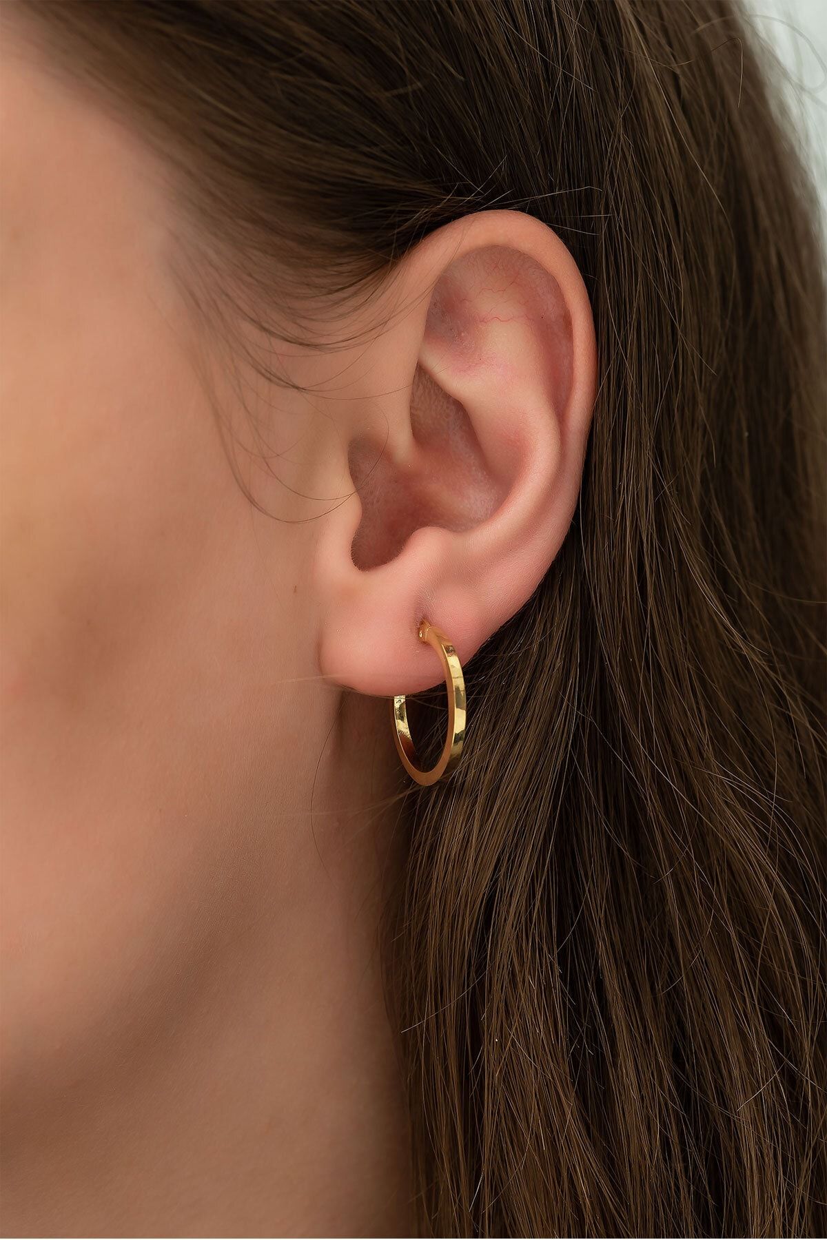 925 Ayar Altın Kaplama Halka Gümüş Kadın Küpe