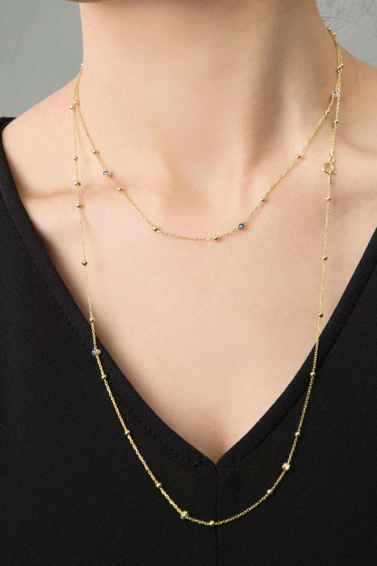 925 Ayar Altın Kaplama Nazar Göz Gümüş Kolye