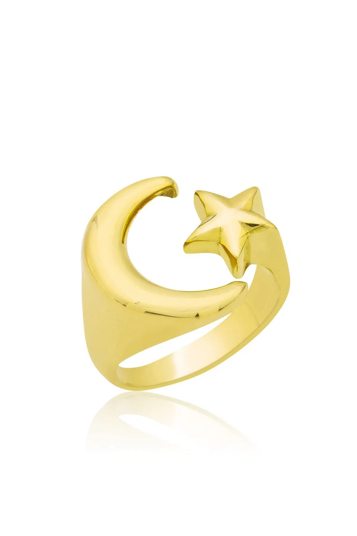 925 Ayar Ay Yıldız Gümüş Bayan Yüzük