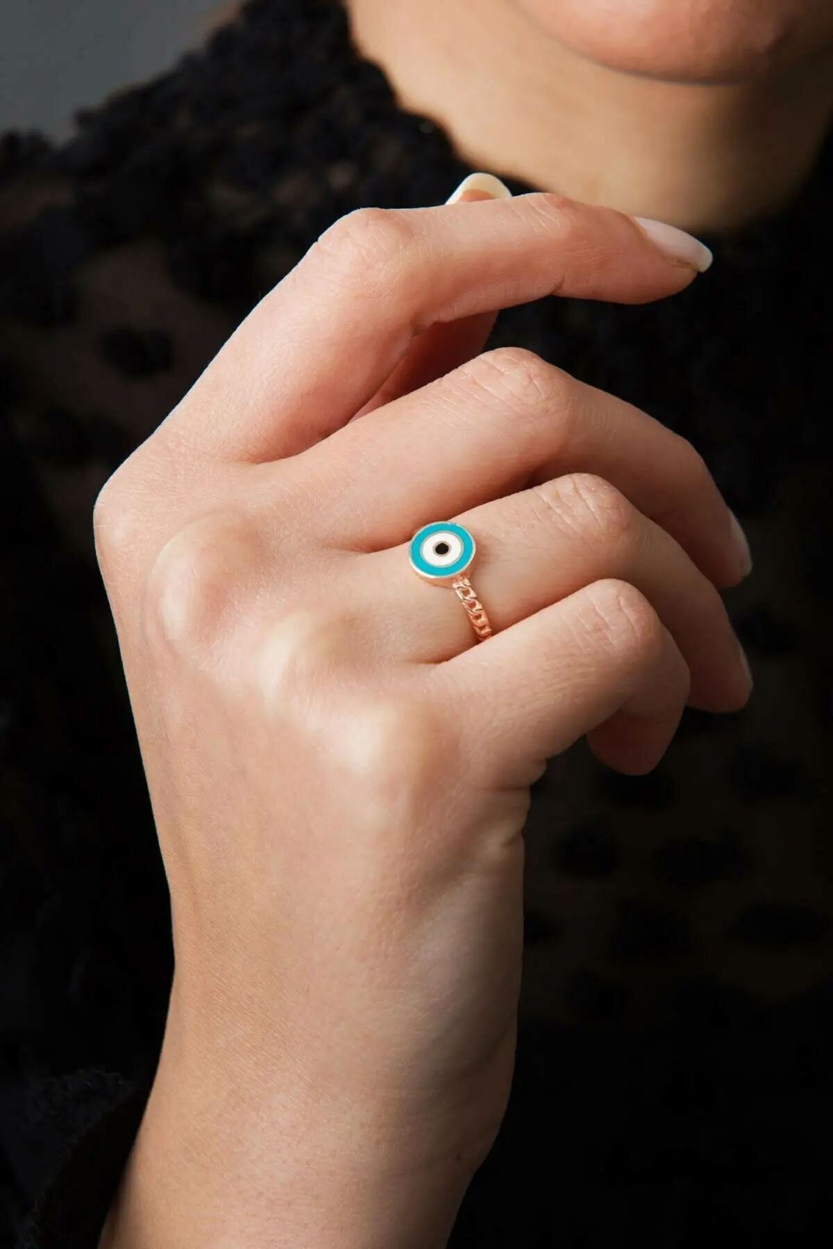 925 Ayar Ayarlanabilir Ölçülü Gümüş Göz Model Kadın Yüzük