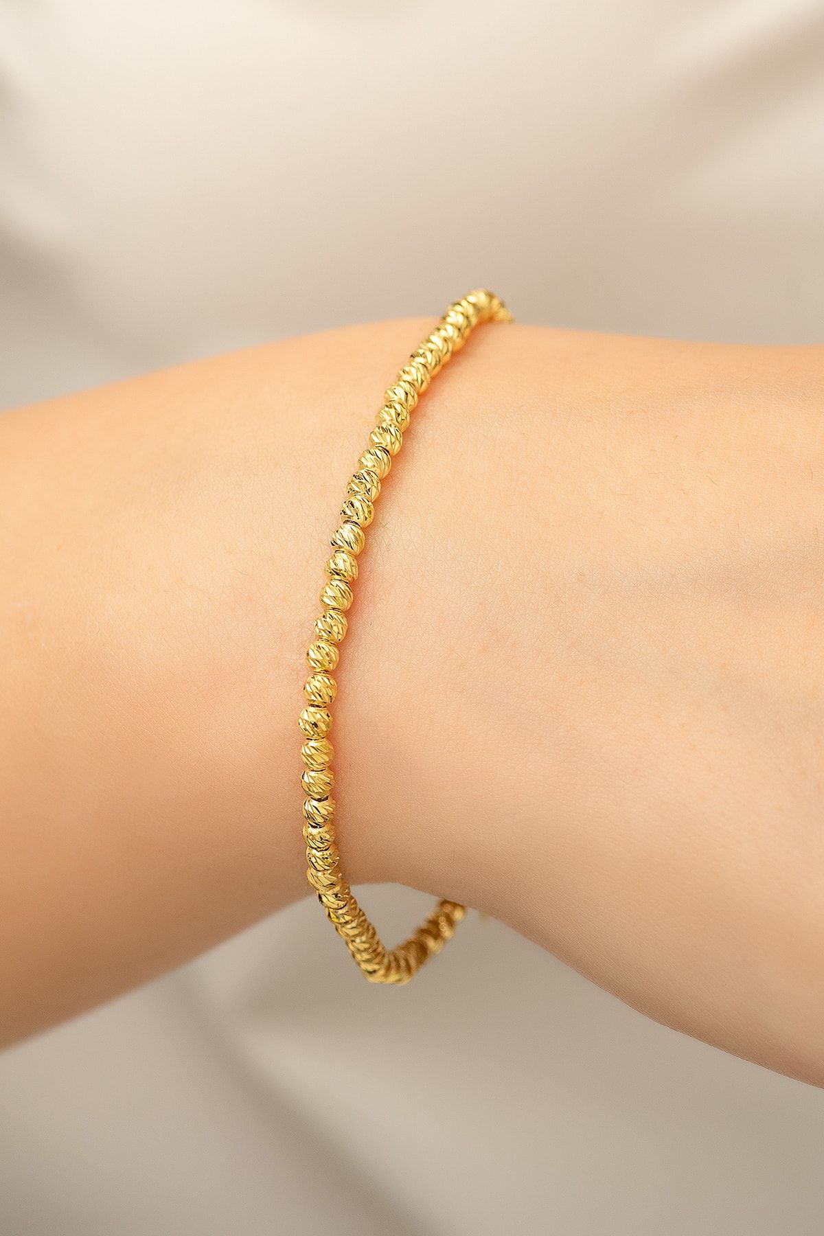 925 Ayar Gümüş Altın Kaplama Dorica Toplu Fantezi Kadın Bileklik