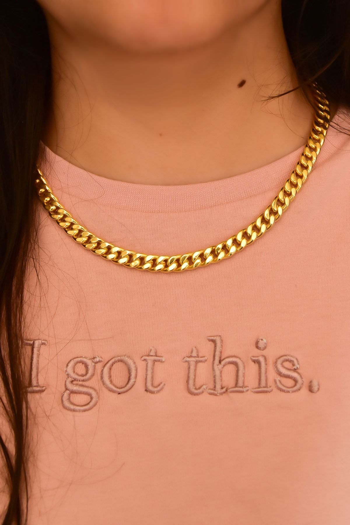 925 Ayar Gümüş Altın Kaplama Gurmet Zincir Kolye