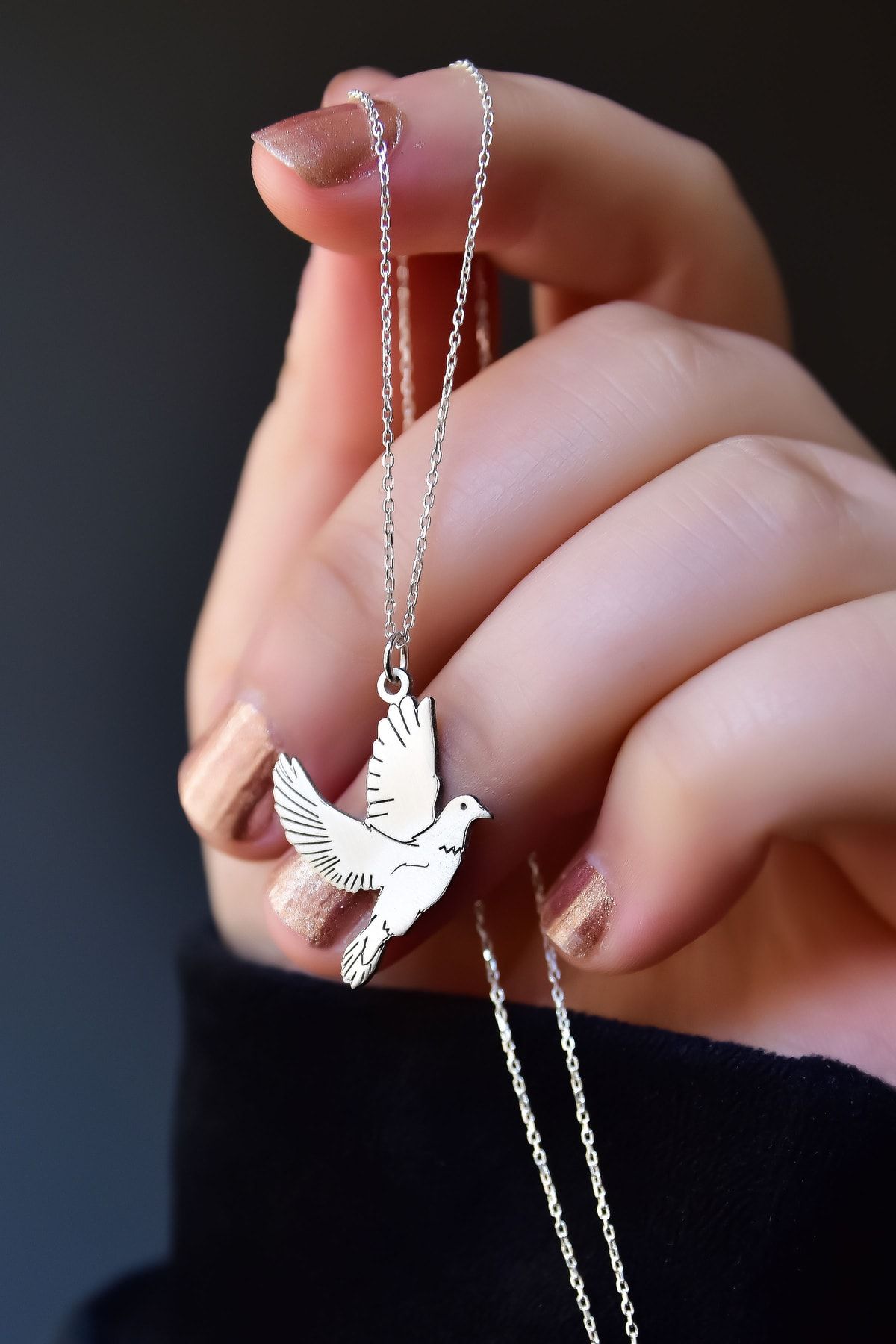 925 Ayar Gümüş Barış Güvercini Kolye