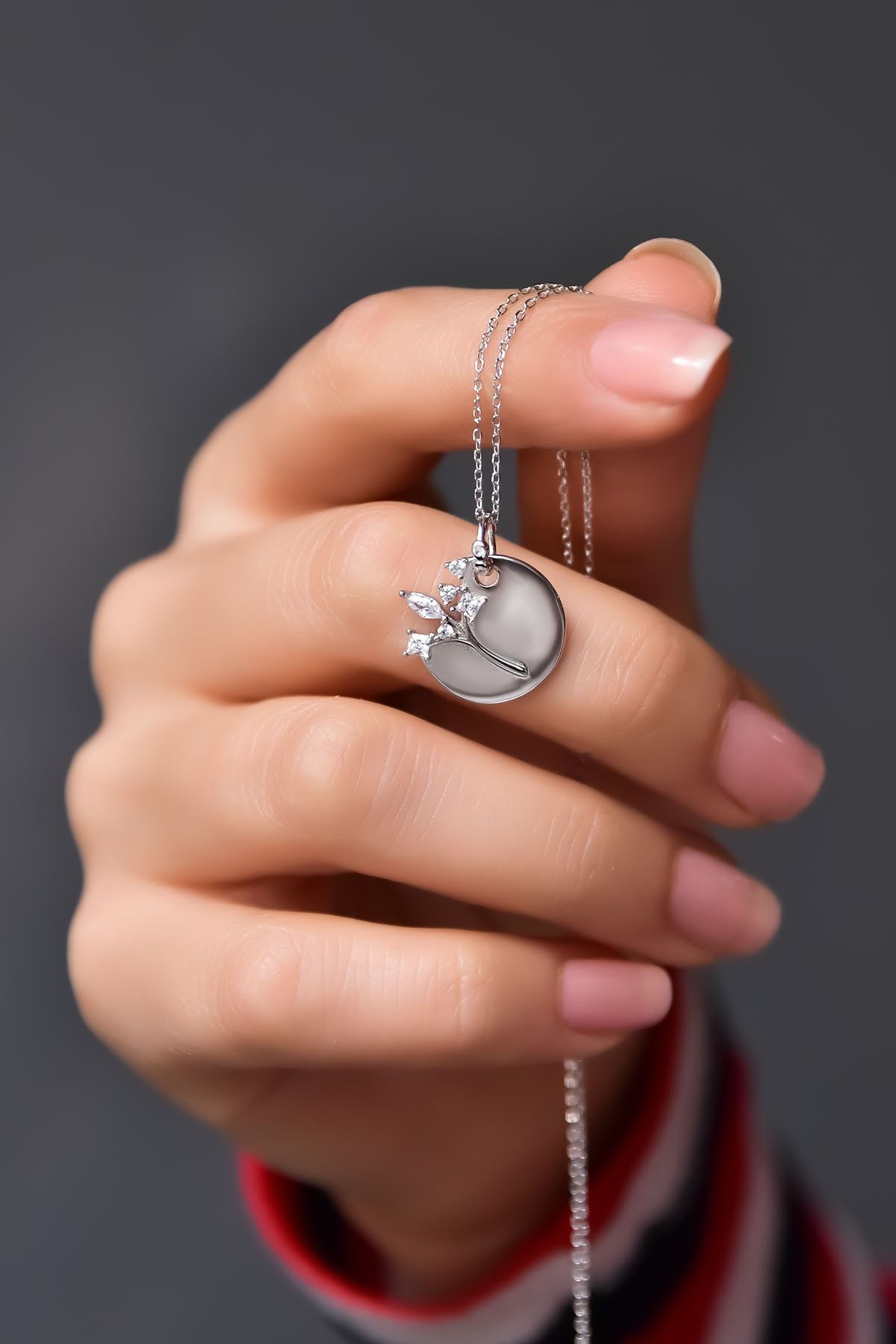 925 Ayar Gümüş Çember Hayat Ağacı Kolye.rose.gold.rodaj