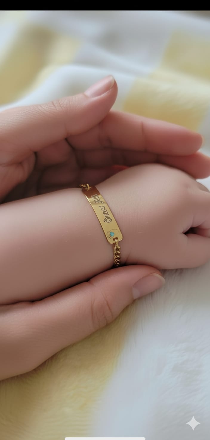 925 Ayar Gümüş Gold Kaplama.Mavi Ayak Erkek.Pembe Ayak Kız. Bebek Künyesi