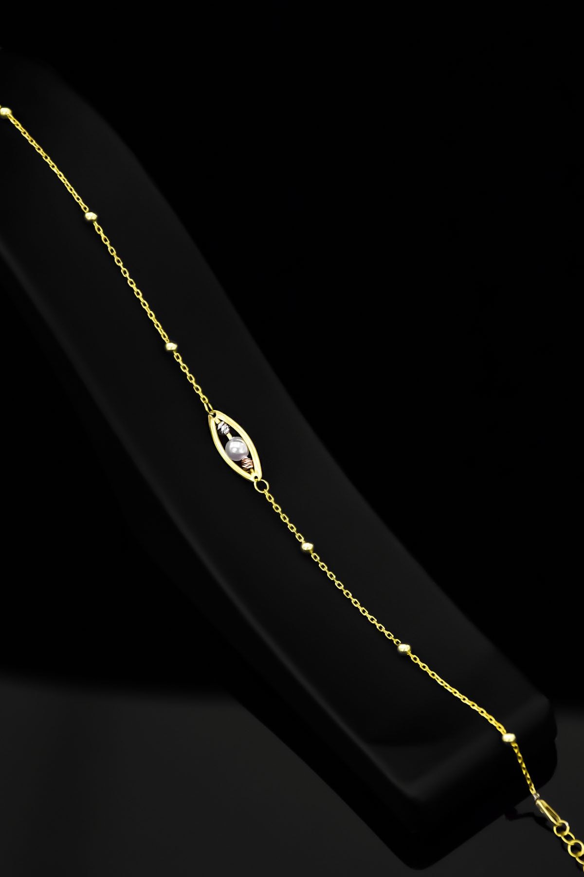 925 Ayar Gümüş Gold Kaplama Tasarım Üç Renk Dorika Toplu Incılı Bileklik