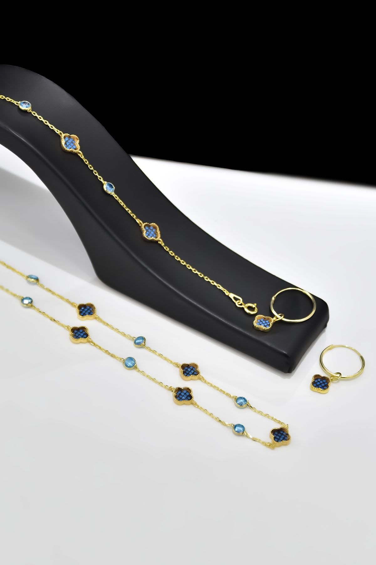 925 Ayar Gümüş Gold Kaplama Van Cleef Set