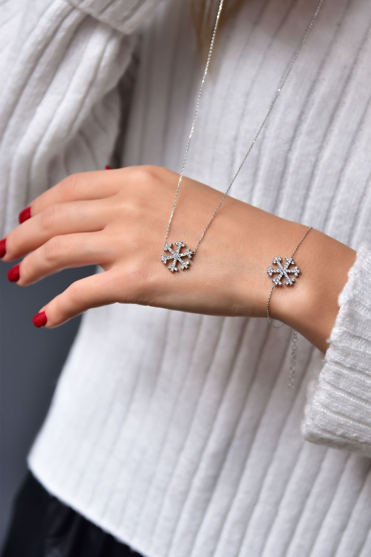 925 Ayar Gümüş Kartanesi Kolye Bileklik Set