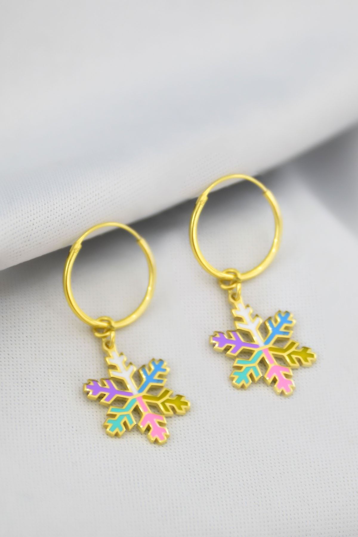 925 Ayar Gümüş Kartanesi Model Halka Küpe