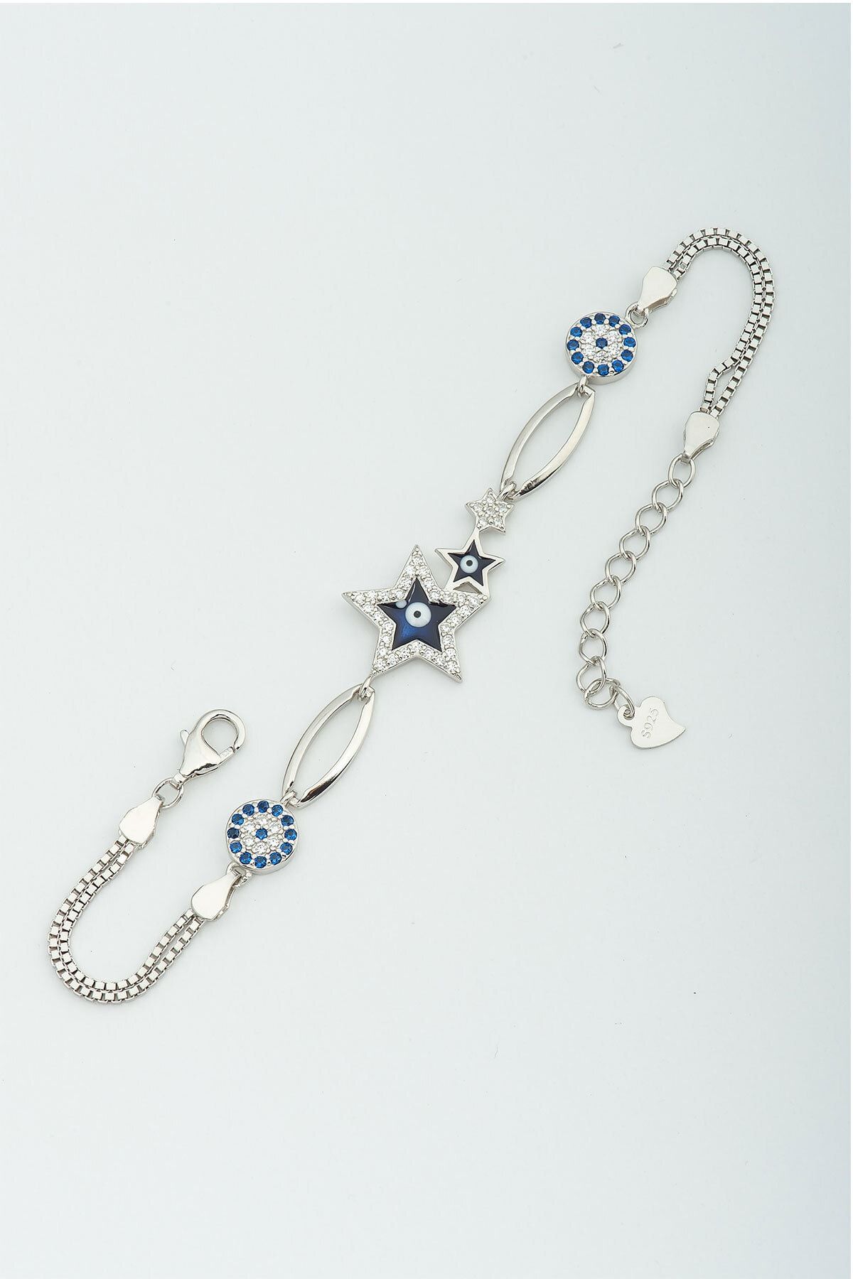 925 Ayar Gümüş Nazar Bocuklu Yıldız Kadın Bileklik