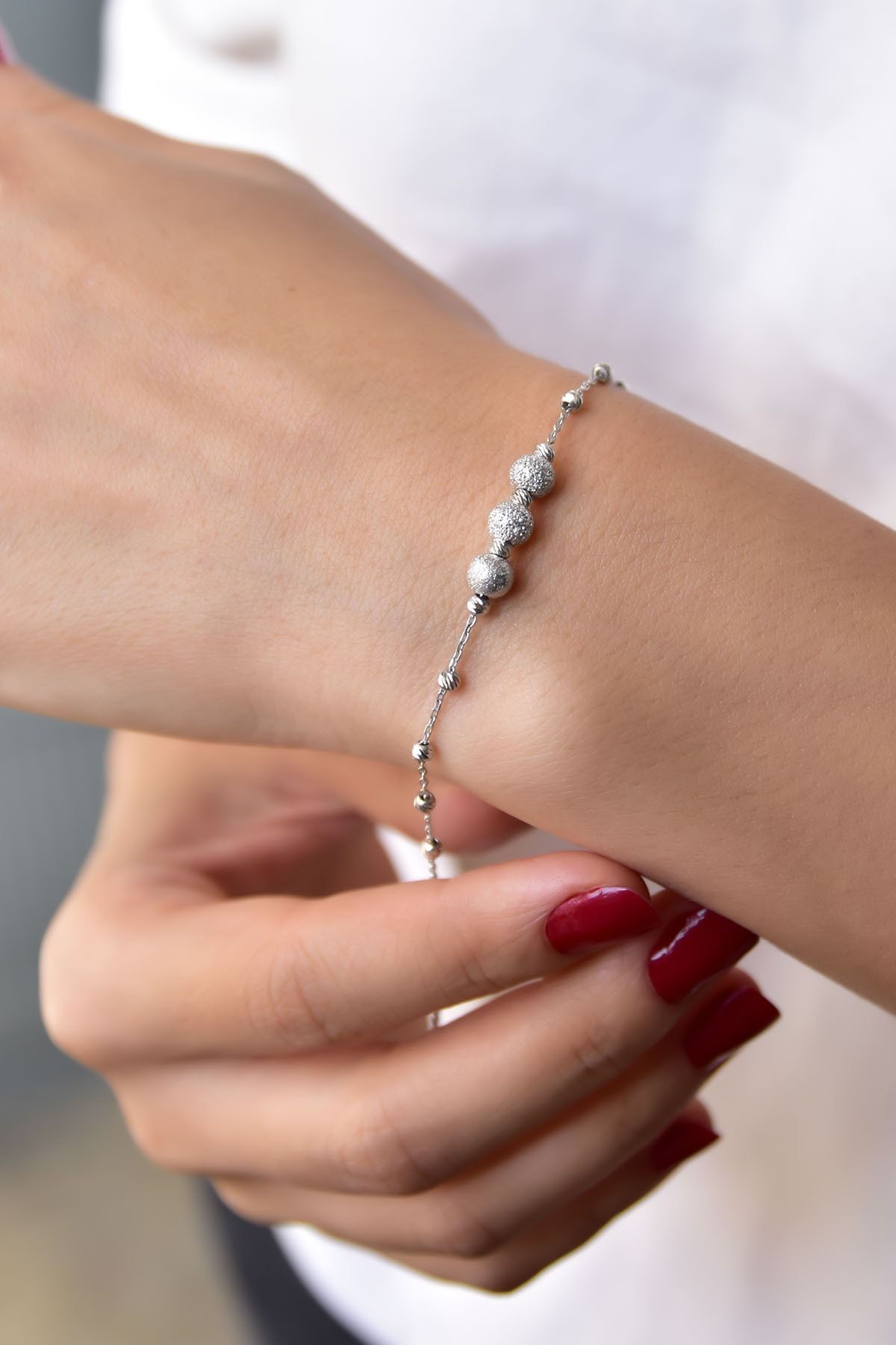 925 Ayar Gümüş Rodyum Kaplama Sim Dorika Toplu Kadın Bileklik