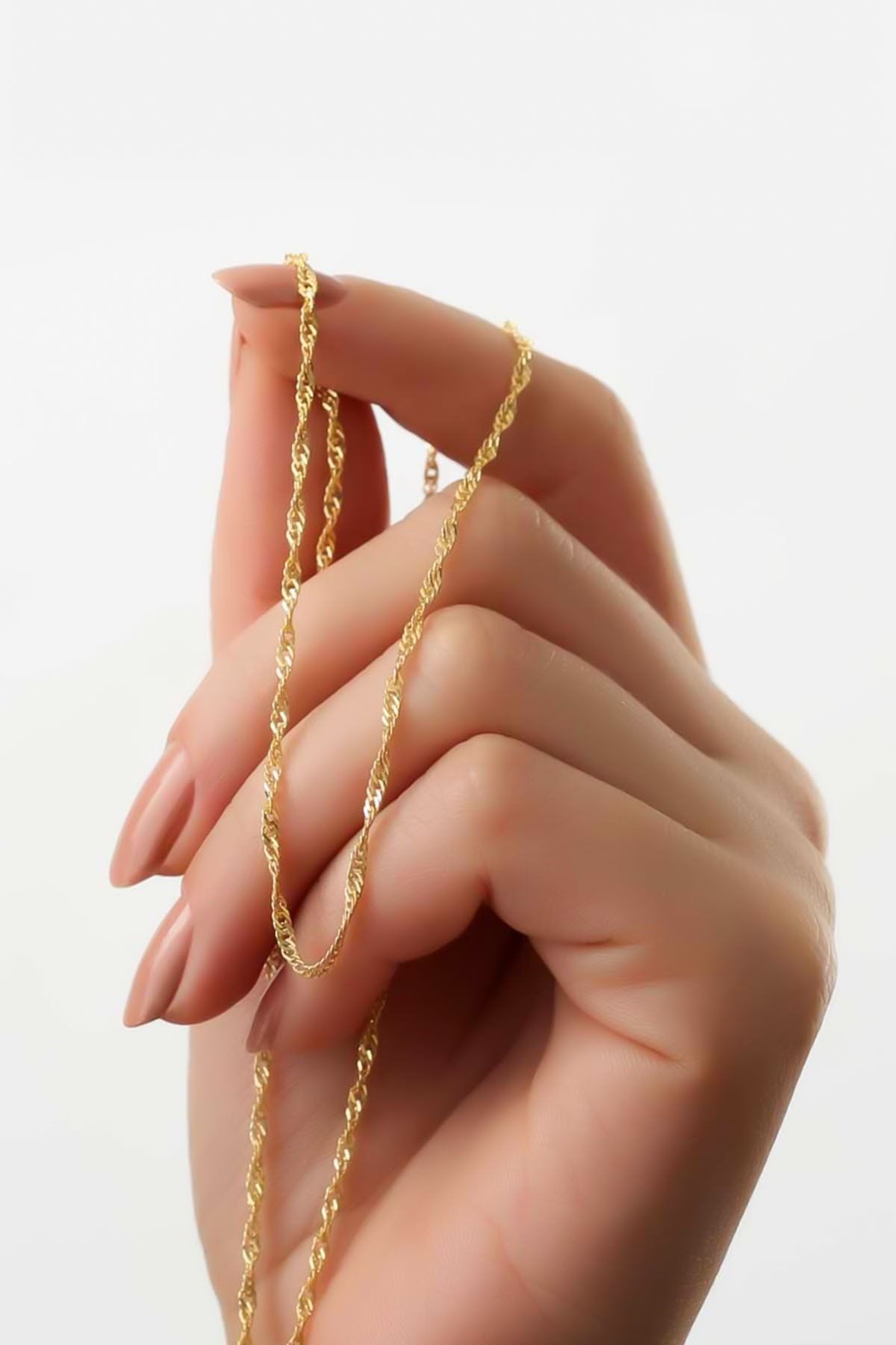 925 Ayar Gümüş Rodyum Kaplama Singapur Zincir