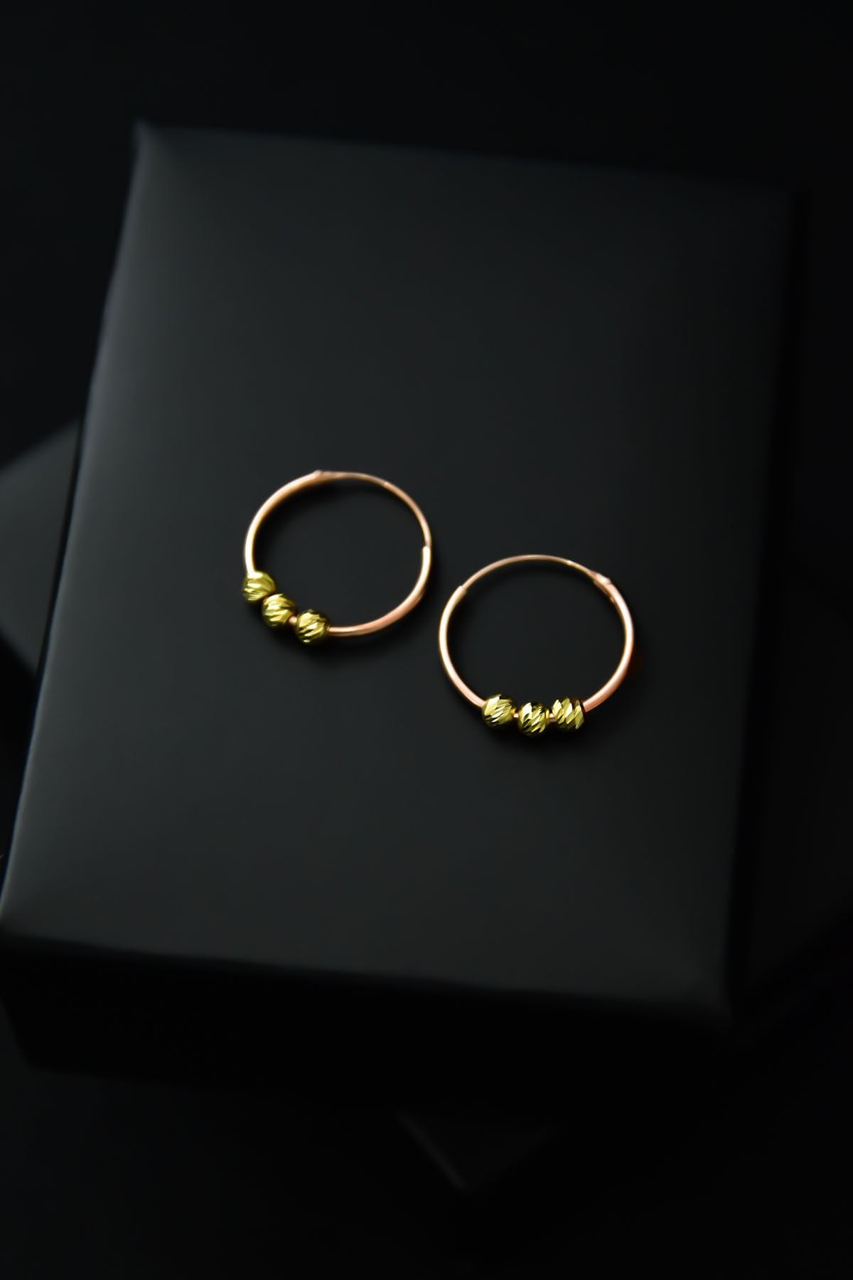 925 Ayar Gümüş Rose Halka Altın Kaplama Dorika Toplu Halka Küpe