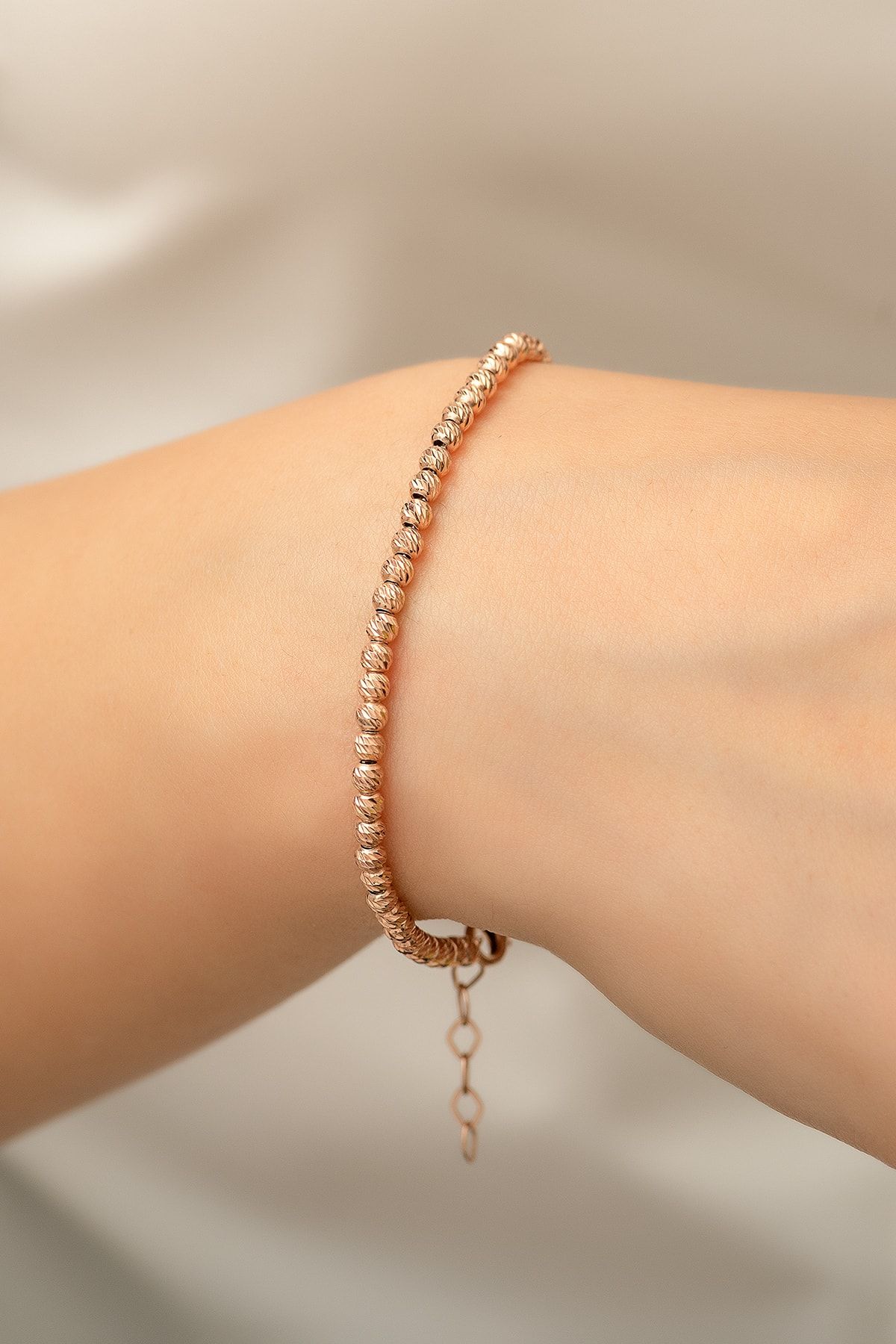 925 Ayar Gümüş Rose Kaplama Dorica Toplu Fantezi Kadın Bileklik