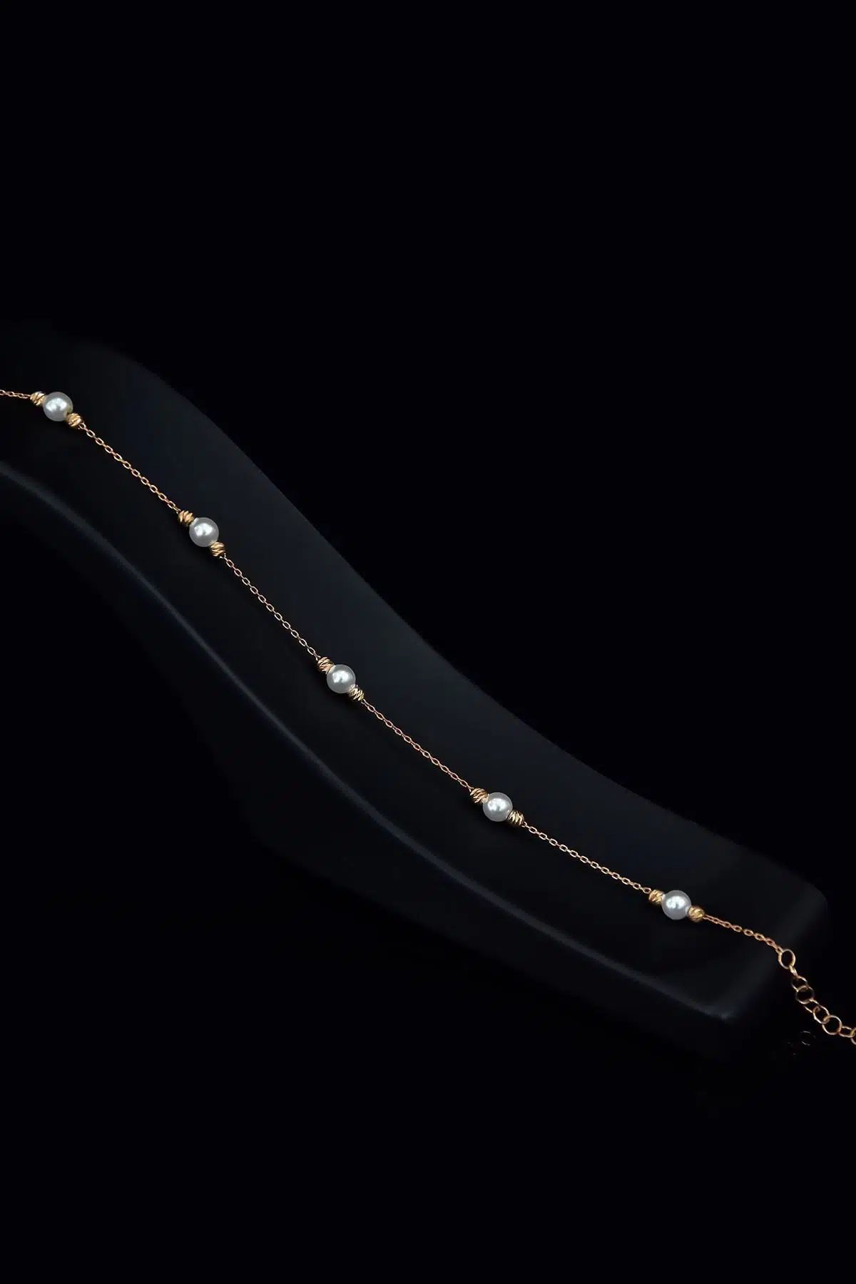 925 Ayar Gümüş Rose Kaplama Dorika Toplu Incili Kadın Bileklik