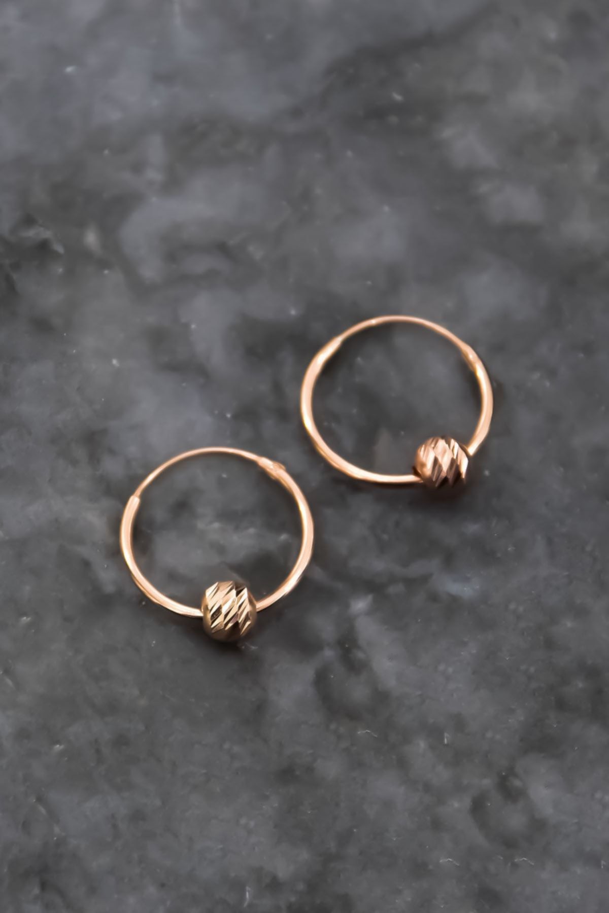 925 Ayar Gümüş Rose Kaplama Tek Dorika Toplu Halka Küpe