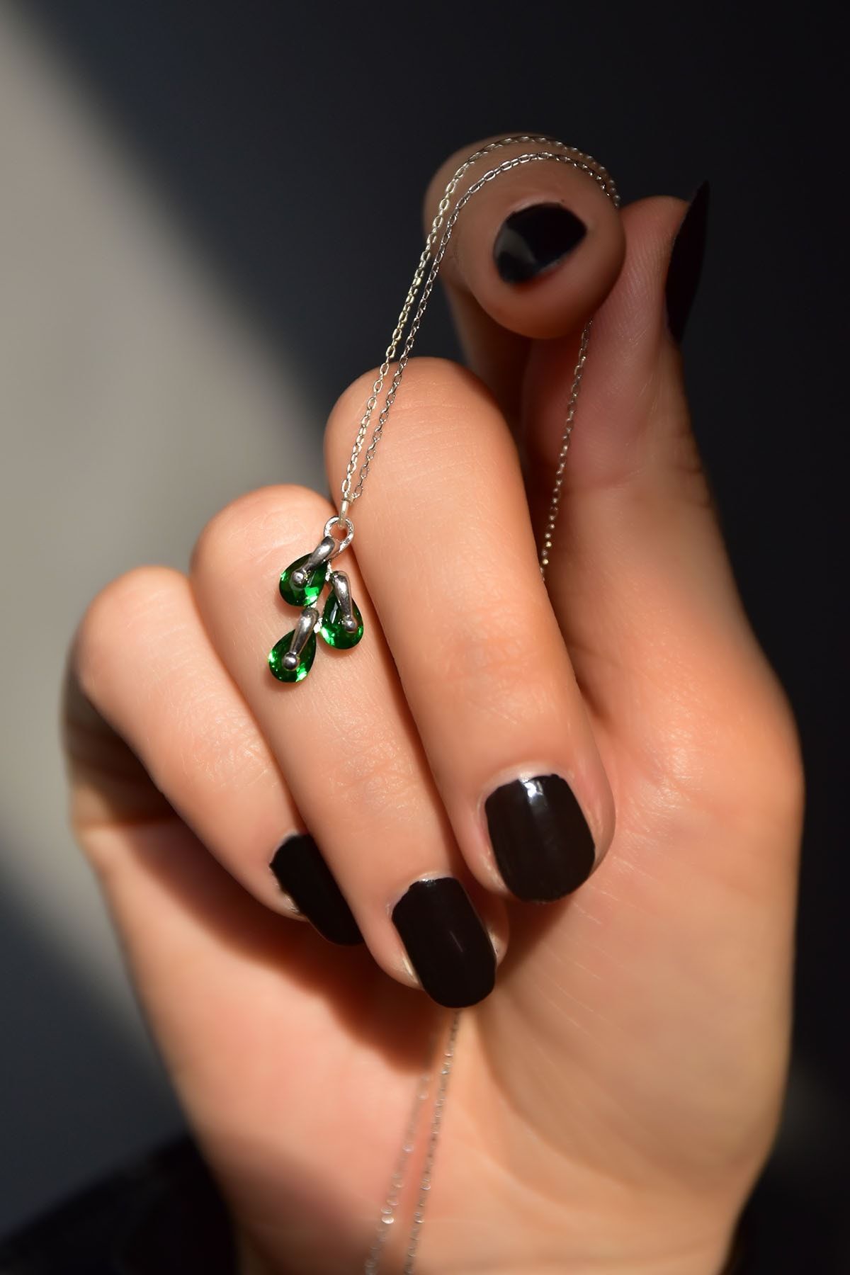 925 Ayar Gümüş.Rose,Rodaj,Gold.Doğum Ayı Kolye.12 Doğum Taşlı Kübik Drop Kolye.