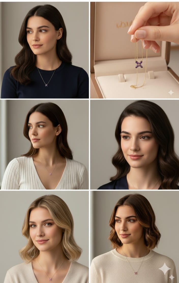 925 Ayar Gümüş Zirkon Taşlı doğum taşı Plumeria Kolye.rose.gold.rodaj