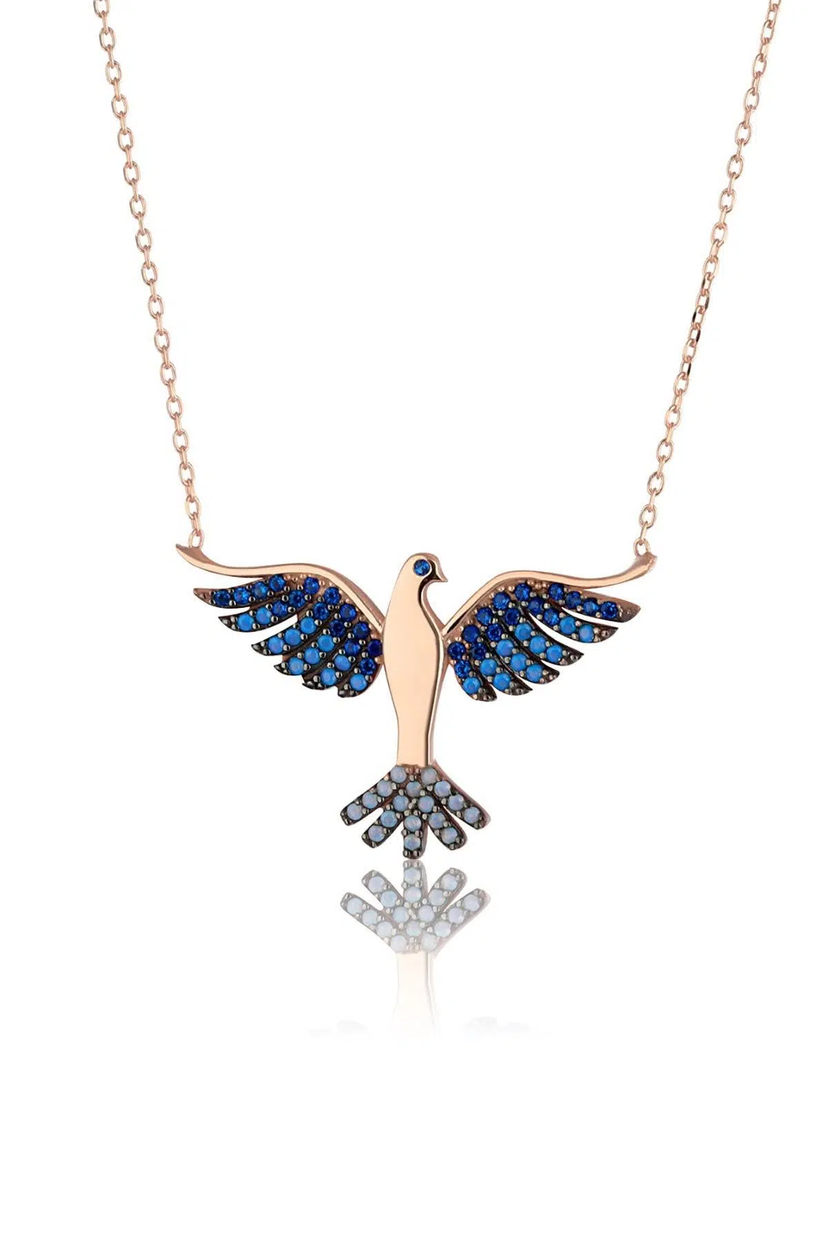 925 Ayar Gümüş Zümrüdü Anka Kuşu Kolye