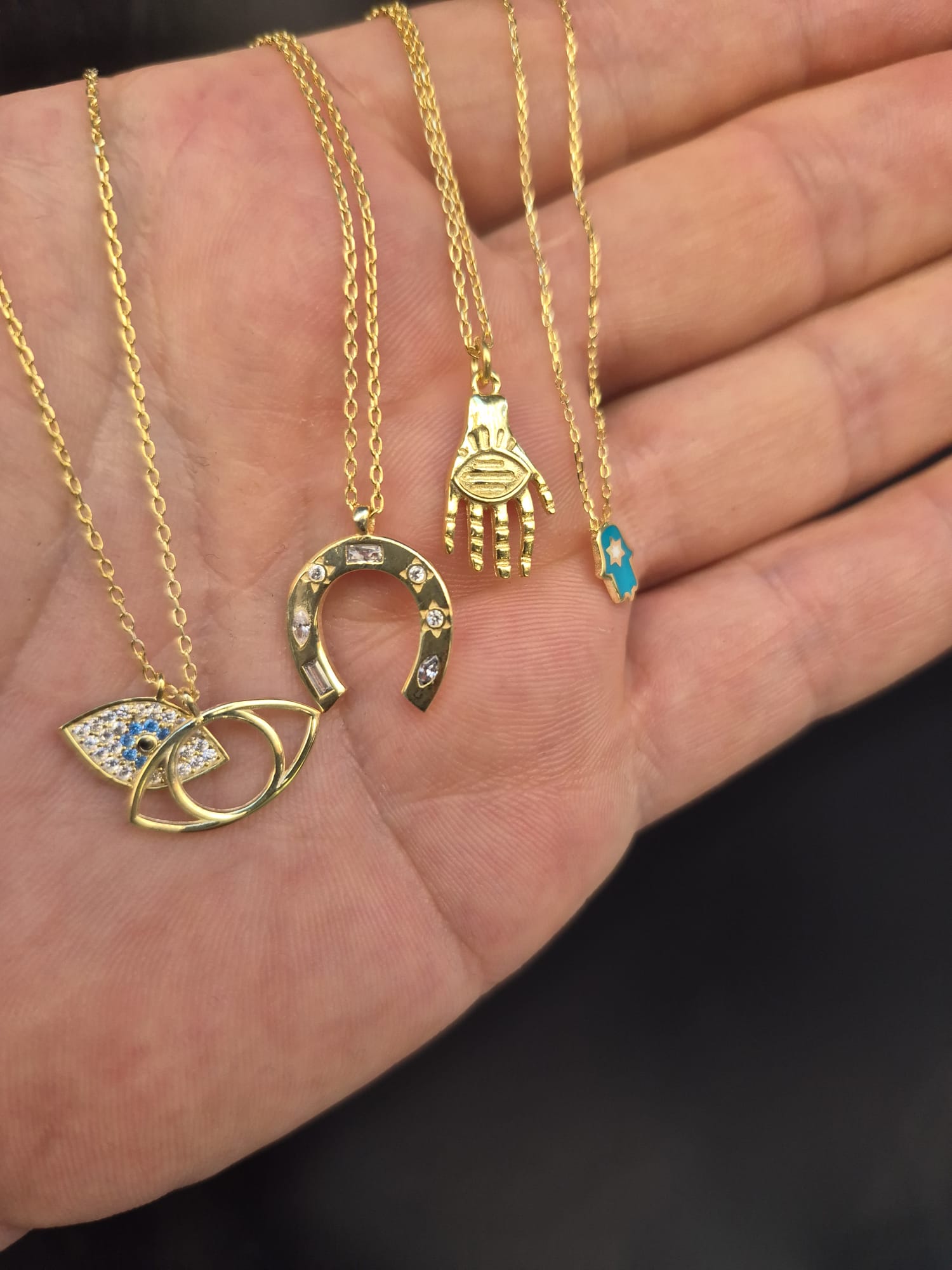 925 ayar Flamingo Silver 4 cesit kolye/rose gold/rodaj