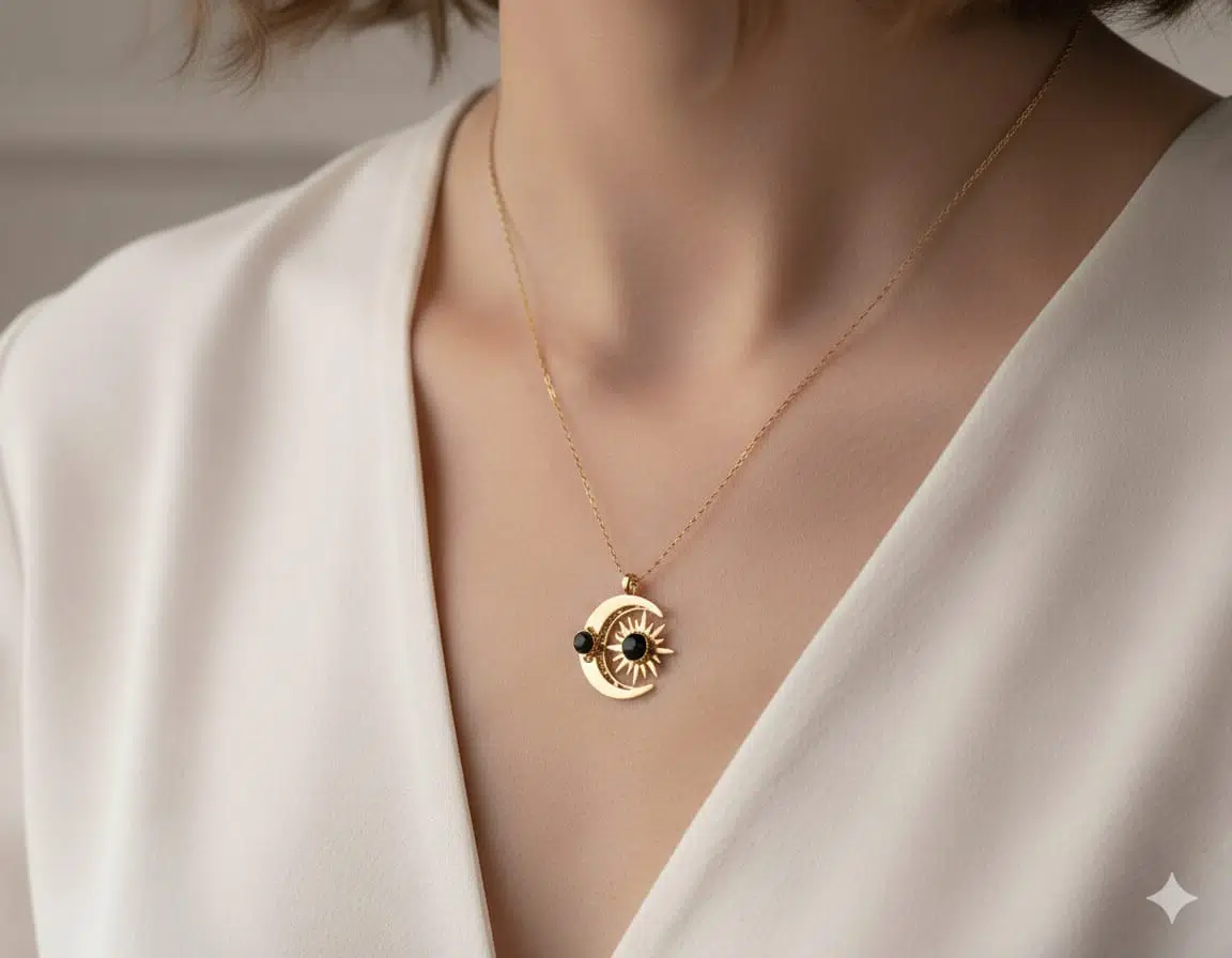 925 Ayar Flamingo Silver ay güneş kolye.incili kolye.rose.gold.rodaj