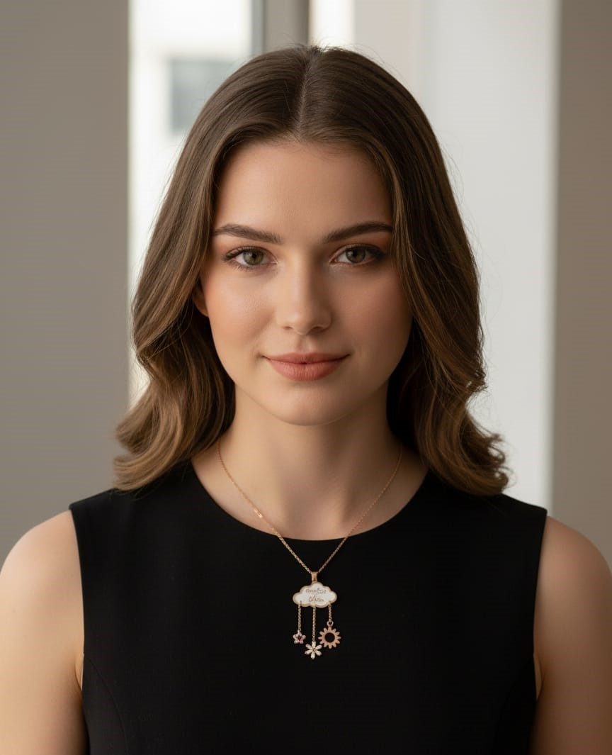 925 Ayar Flamingo Silver bulut şans kolye.yılbaşı kolye.kişiye özel kolye. pati kolye.rose.gold.rodaj