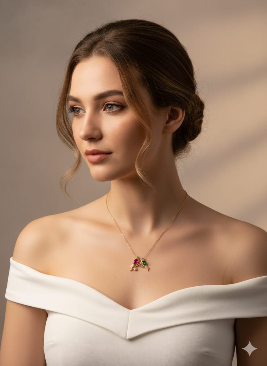 925 Ayar Flamingo Silver çifte kumrular kolye.kuş kolye.sevgili kolye.doğum ayı kolye.rose.gold.rodaj