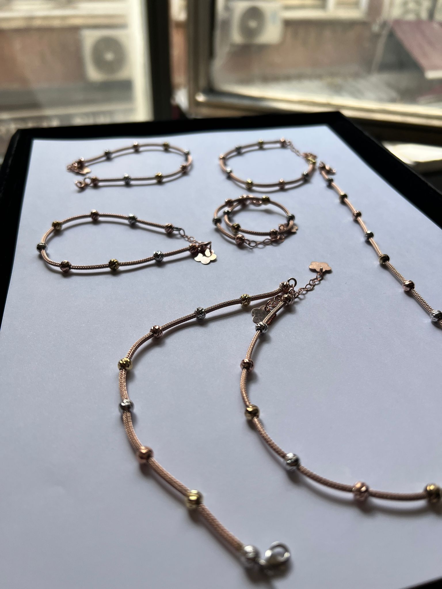 925 ayar Flamingo Silver.dorika.kayze zincir bileklik.kalze bileklik.üç renk kalze bileklik.rose,gold,rodaj.