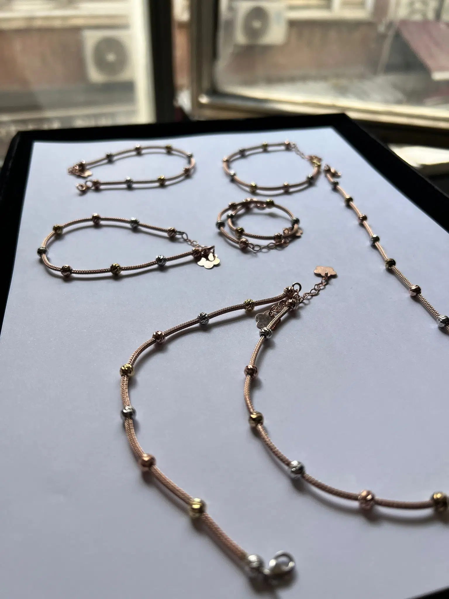 925 ayar Flamingo Silver.dorika.kayze zincir bileklik.kalze bileklik.üç renk kalze bileklik.rose,gold,rodaj.