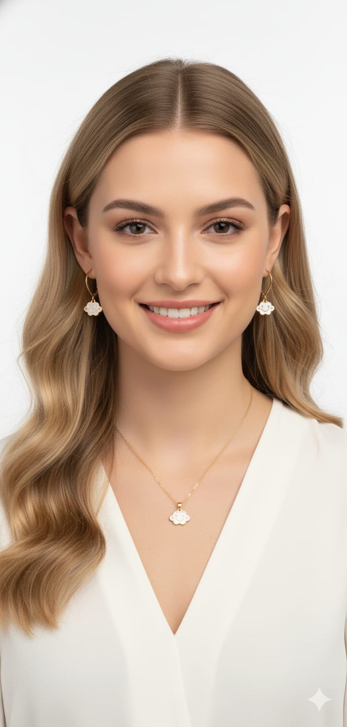 925 Ayar Flamingo Silver gülen yüzlü bulut takım.rose.gold.rodaj