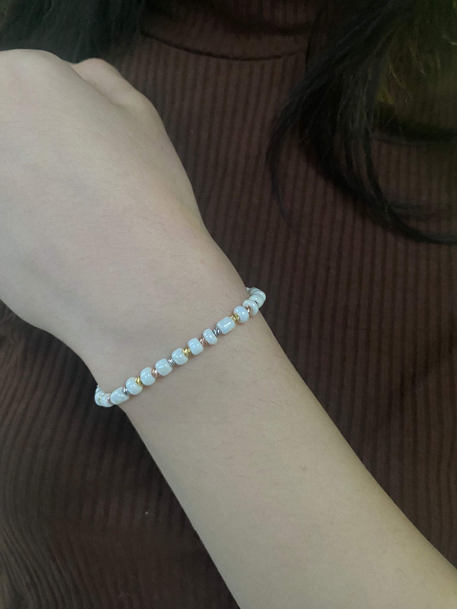 925 ayar Flamingo Silver incili bileklik.rose.gold.rodaj.