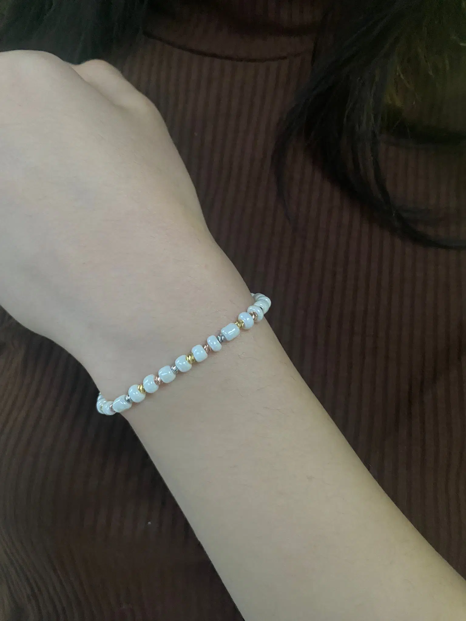 925 ayar Flamingo Silver incili bileklik.rose.gold.rodaj.