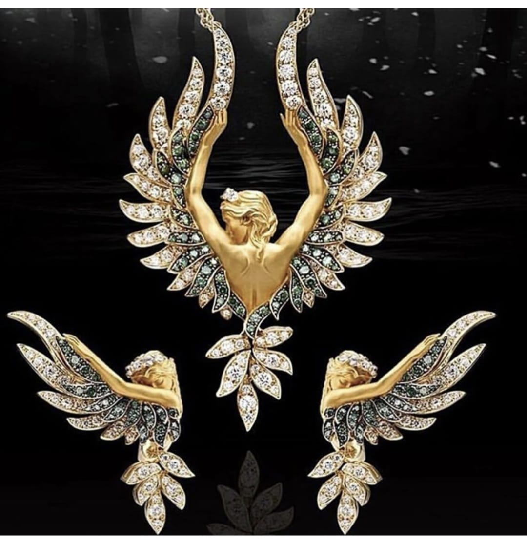 925 ayar Flamingo Silver melek kolye.rose.gold