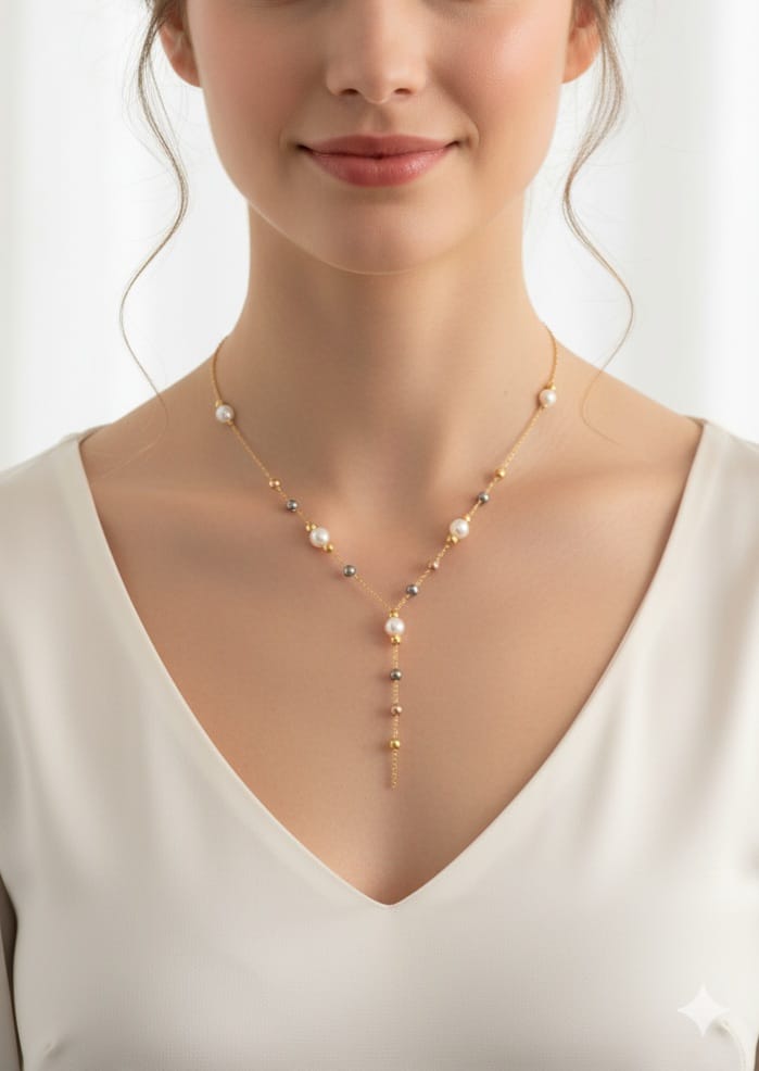 925 Ayar Flamingo Silver özel tasarım incili dorica kolye.rose.gold.rodaj