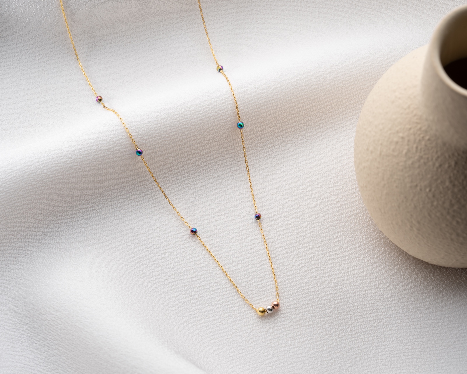 925 ayar Flamingo Silver parlak doricalı ay taşı kolye<özel kolye,rose,gold,rodaj>