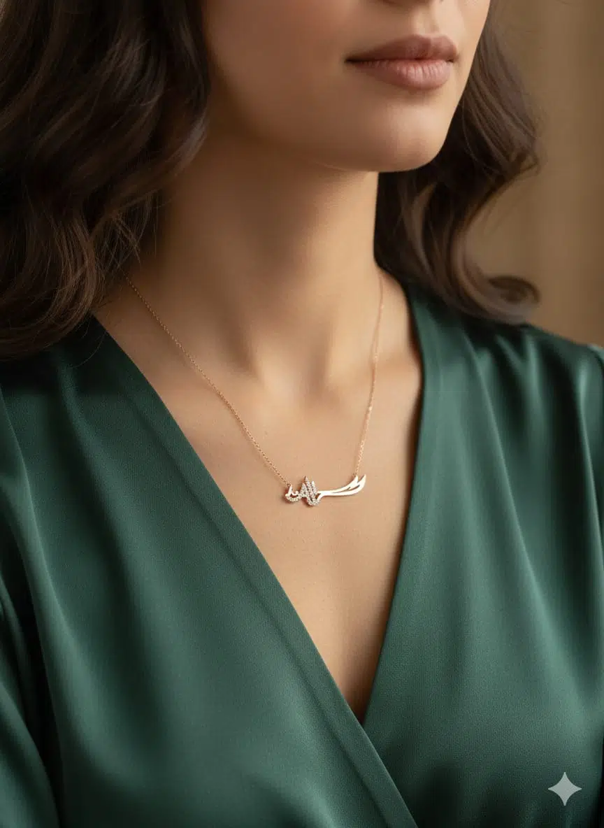 925 Ayar Flamingo Silver zülfikar kılıç kolye.rose.gold.rodaj