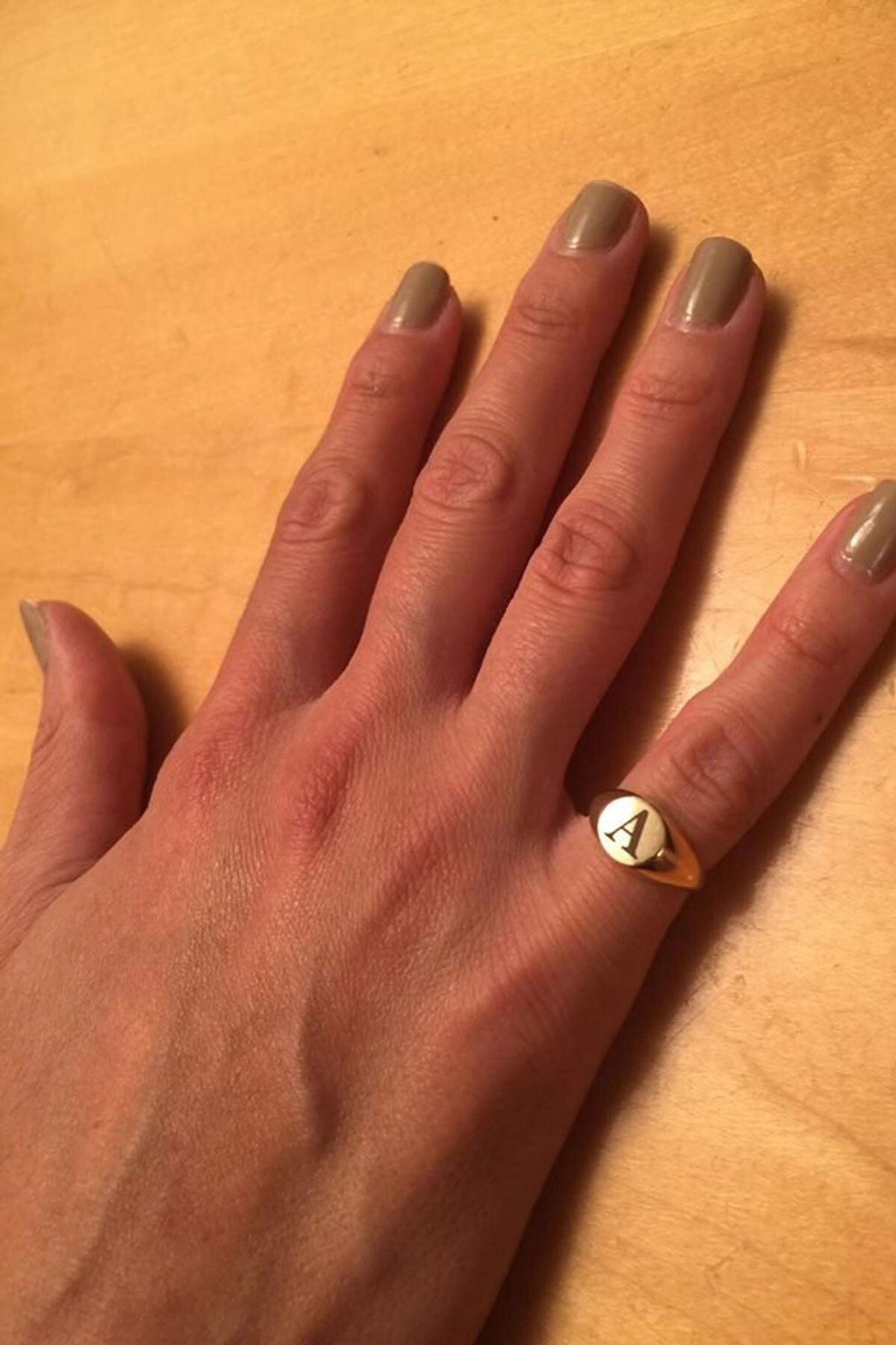 925 Ayar Rose Altın Kaplama Ayarlanabilir Gümüş Harf Yüzük