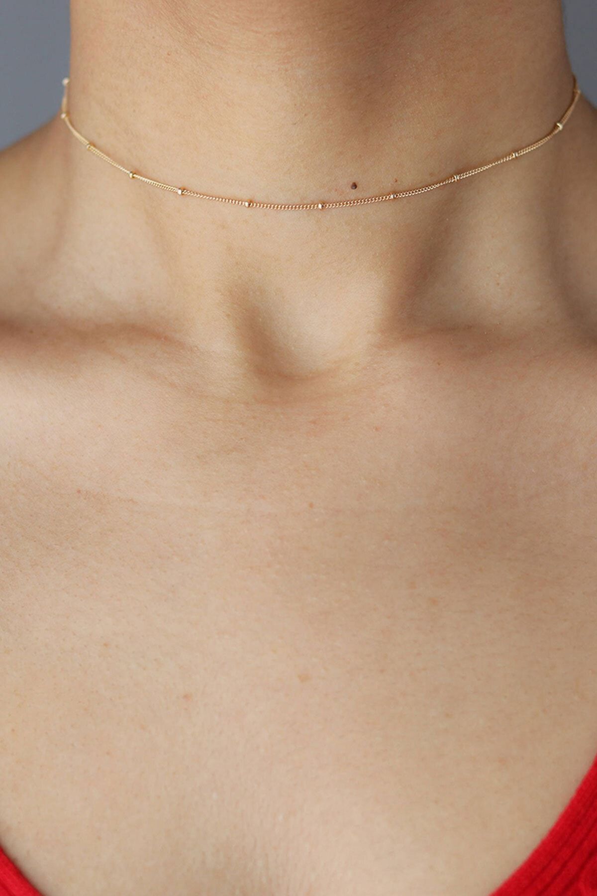 925 Ayar Rose Altın Kaplama Dorica Toplu Gümüş Zincir Kolye