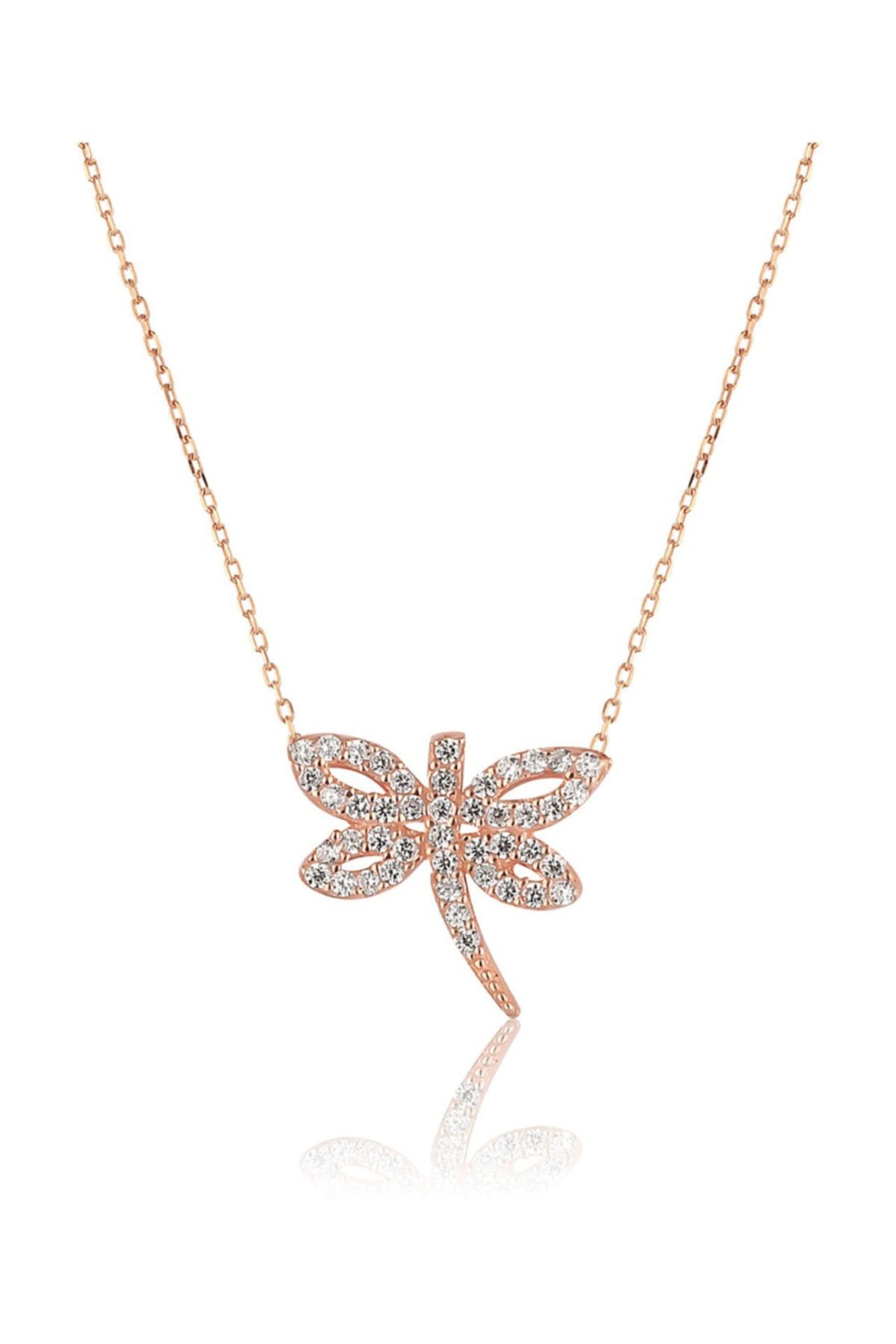 925 Ayar Rose Altın Kaplama Gümüş Yusufçuk Kolye