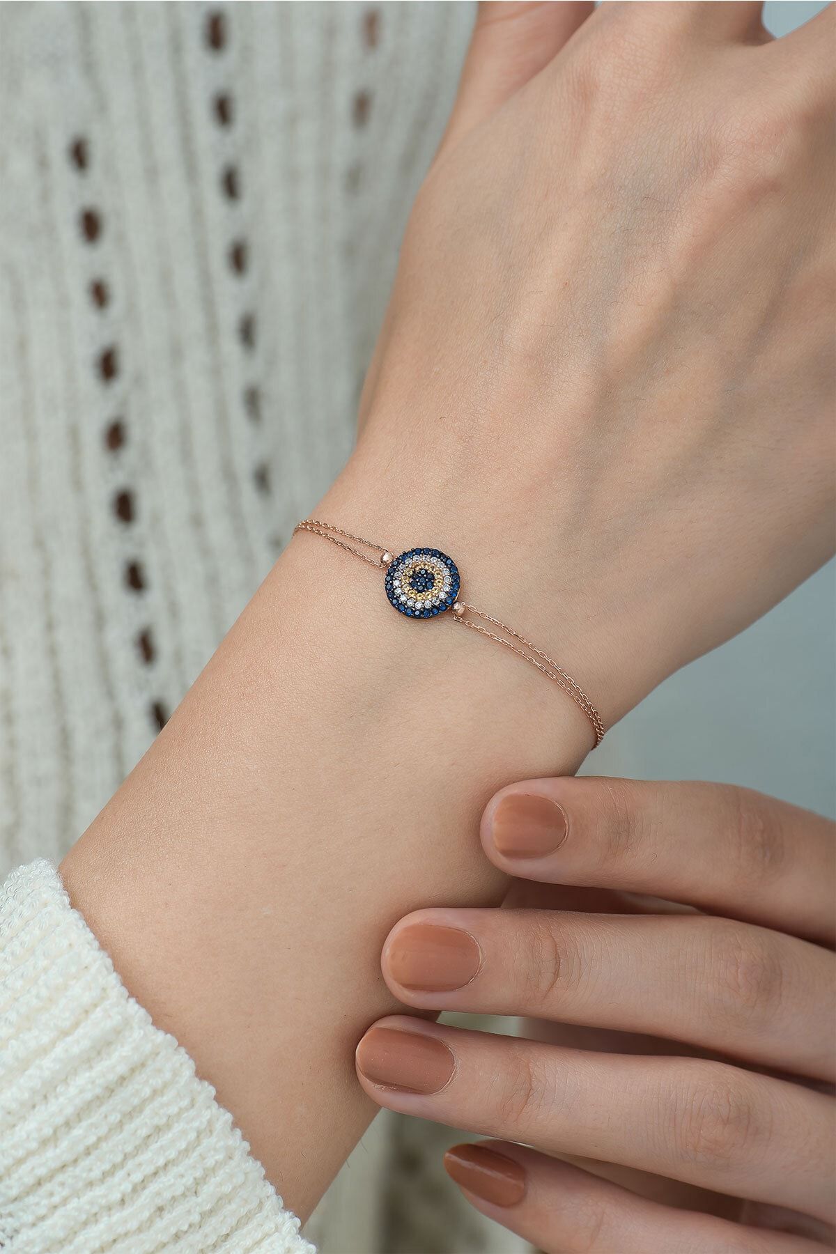 925 Ayar Zirkon Taşlı Gümüş Nazar Bileklik