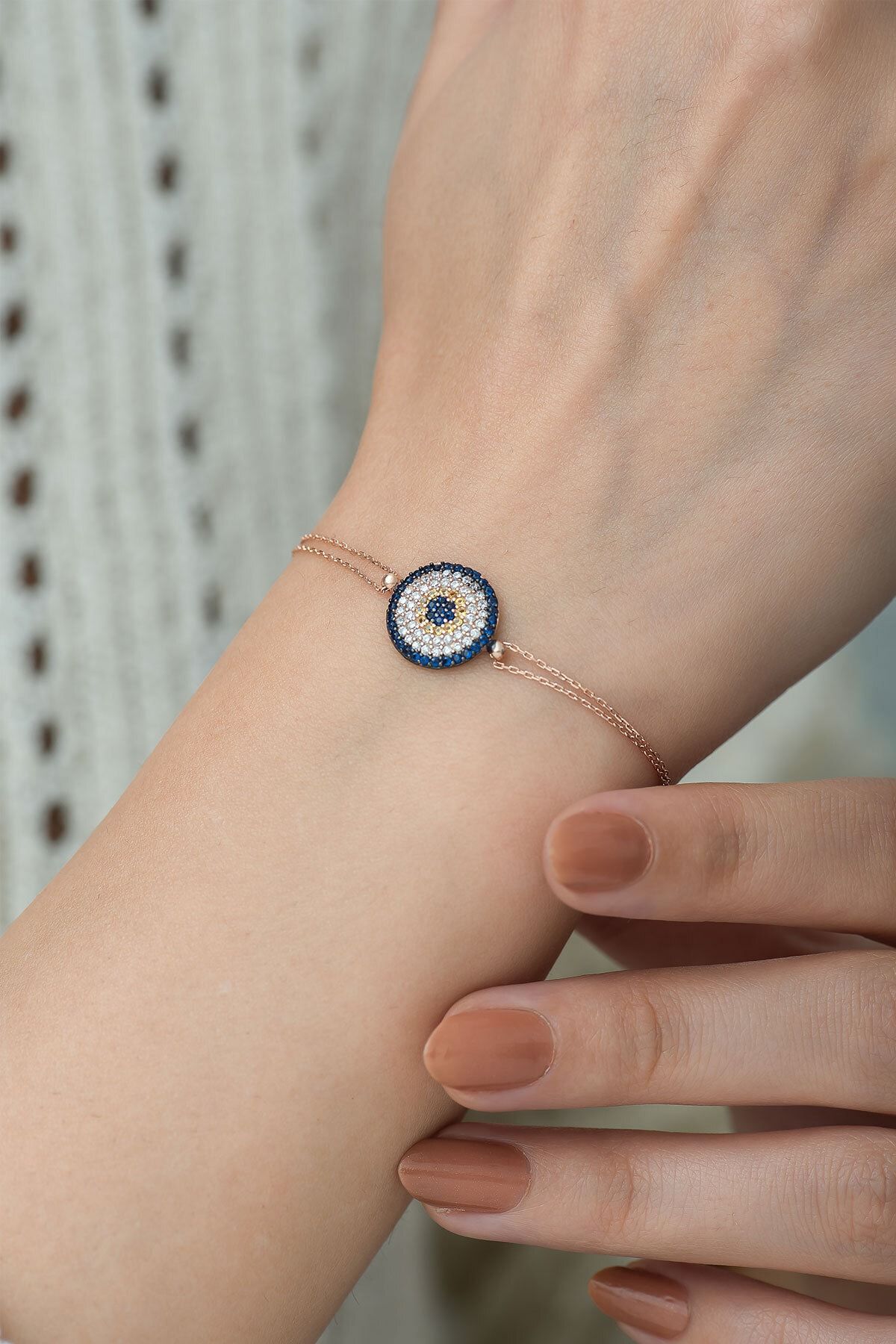 925 Ayar Zirkon Taşlı Gümüş Nazar Bileklik