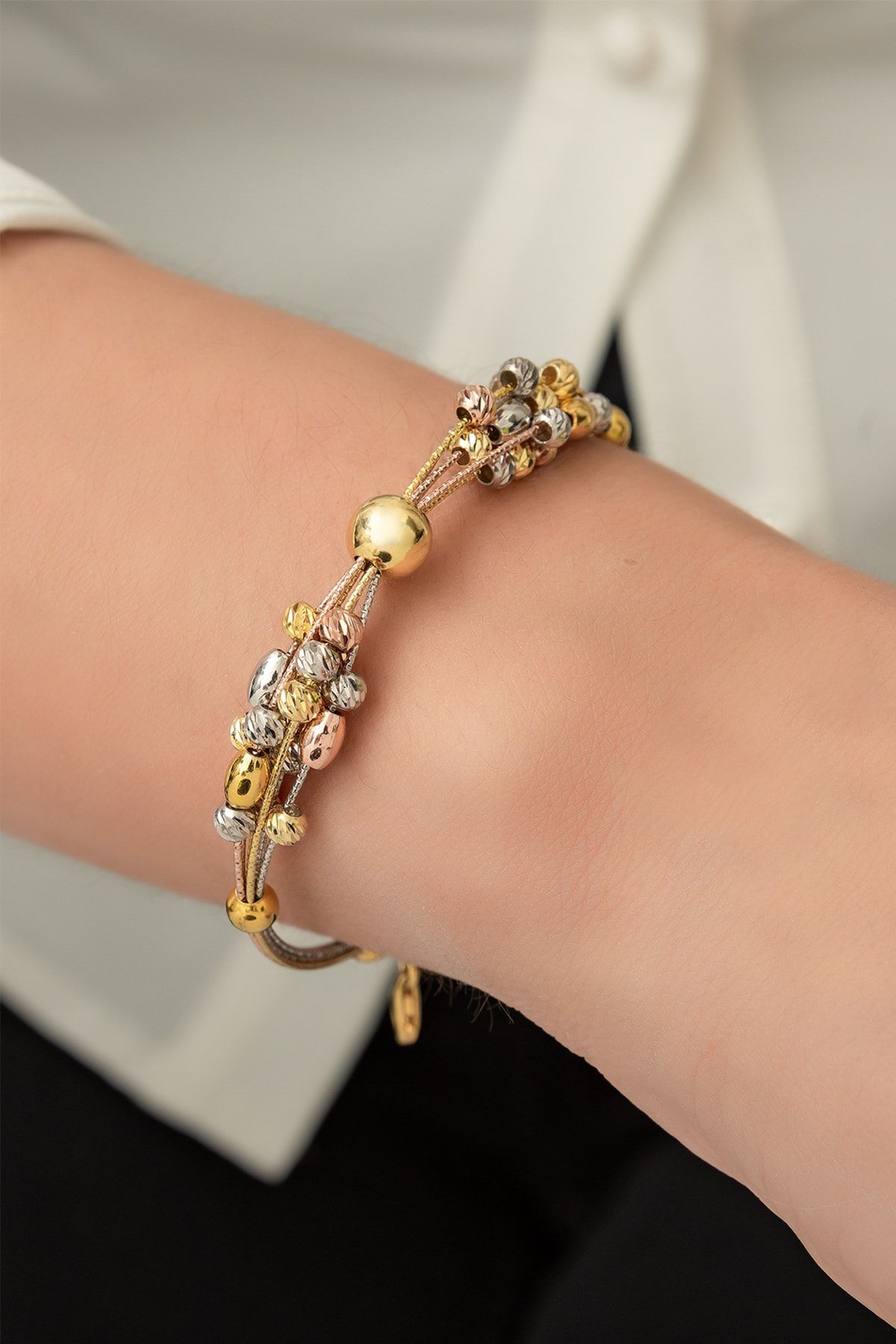 Dorica Toplu Renkli Fantezi 925 Ayar Gümüş Bileklik - Uvps200050