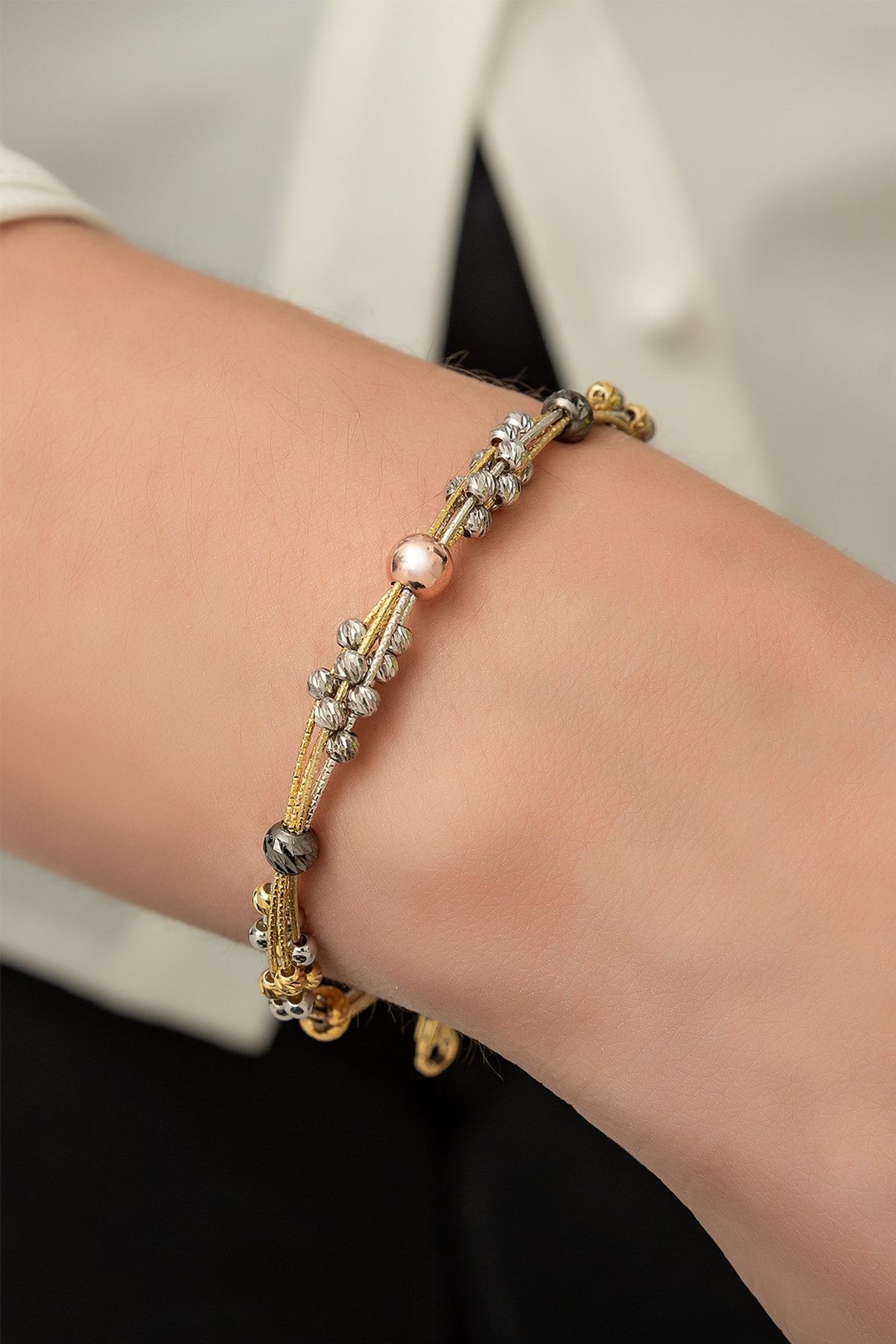 Dorica Toplu Renkli Fantezi 925 Ayar Gümüş Bileklik - Uvps200051