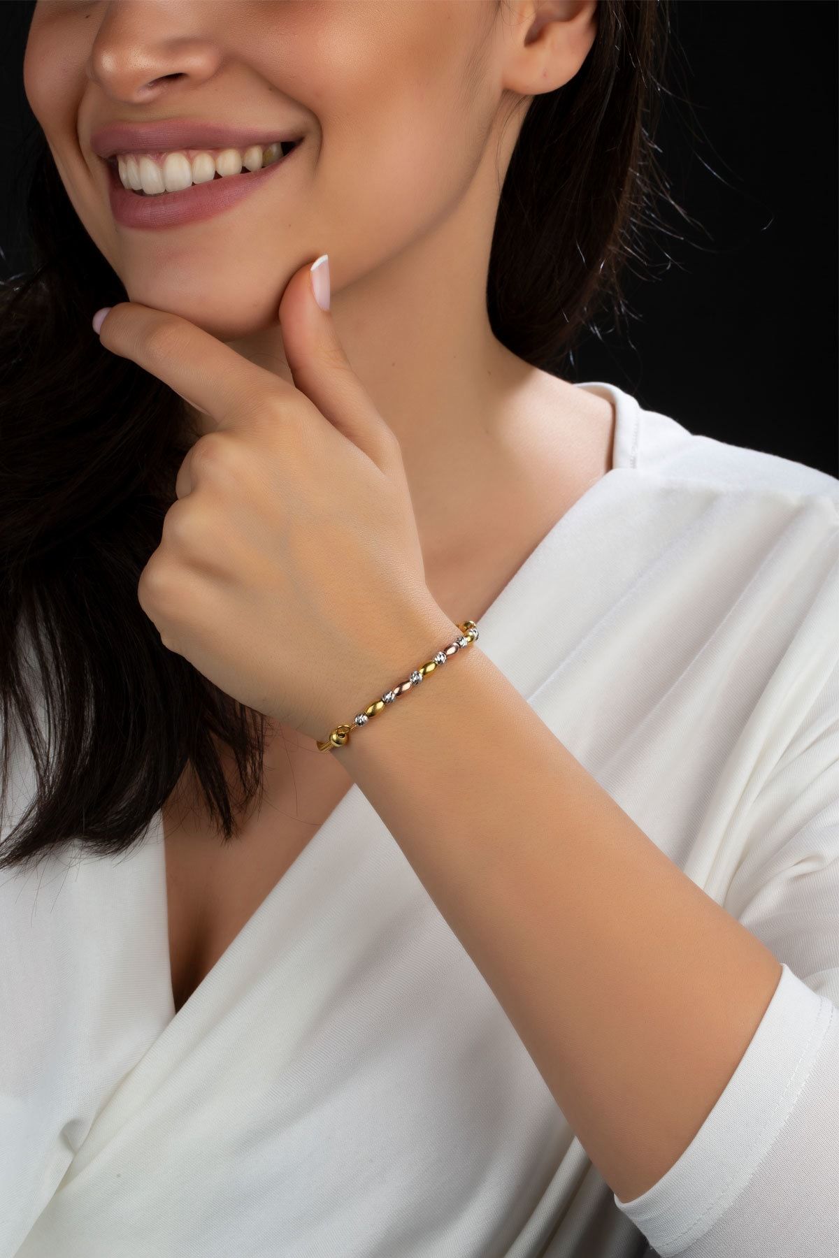 Dorica Toplu Renkli Fantezi 925 Ayar Gümüş Bileklik - Uvps200149