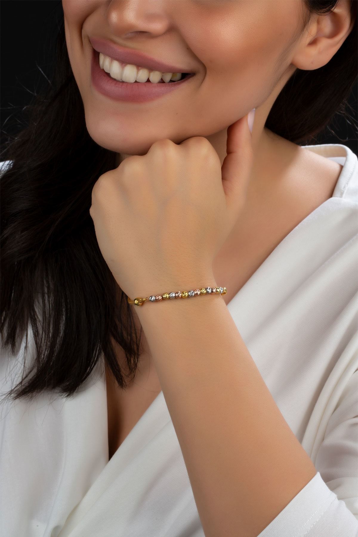 Dorica Toplu Renkli Fantezi 925 Ayar Gümüş Bileklik - Uvps200151