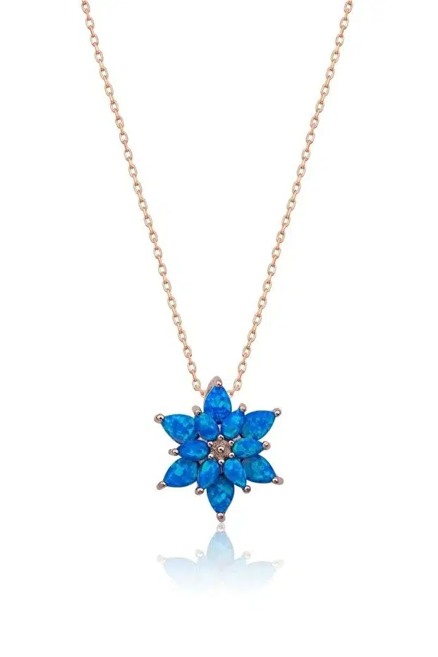 flamingo jewelery Opal lotus Kolye.rose.gold.rodaj