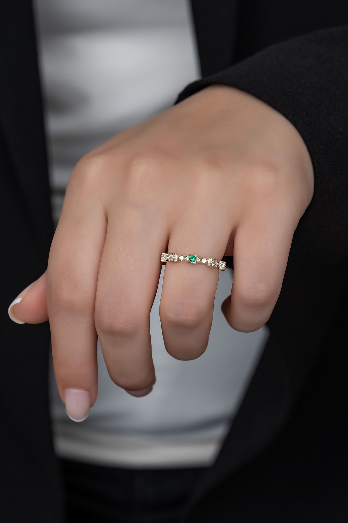 Gümüş Prenses Yüzük. Renkli Taşlı Ayarlanabilir Ölçü. Altın Kaplama 925 Ayar Gümüş